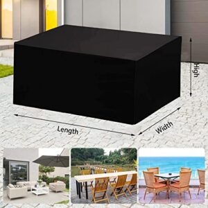 HUHJYUGE Durable Patio Furniture Cover Waterproof 144" L x 87" W x 47" H, Cover for Outdoor Furniture Table and Chairs Windproof Dust-Proof, Table and Chair Covers for Outdoor Furniture