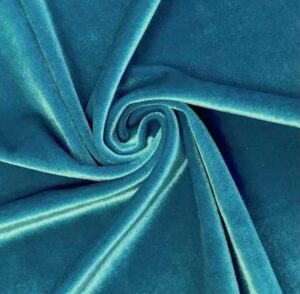 60" wide stretch velvet drapery apparel fabric | sold by the yard (teal)