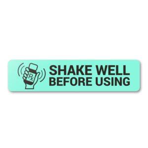 300 labels - shake well before using labels - teal green, 1.7 inches x 0.4 inches for veterinary care stickers, strong adhesive, prescription packages, pharmacy bottles, refrigeration