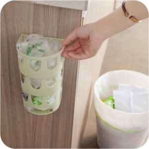 Kitchen Trash Can,Plastic Trash Can Wastebasket,Plastic Wall-Mounted Trash Bag Rubbish Bags Storage Box Kitchen Bedroom Bathroom Laundry Room Dorms(Khaki)