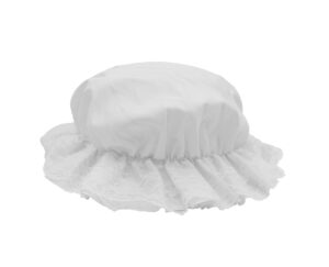 nicky bigs novelties adult white mob hat - granny bonnet mop hats - colonial pilgrim pioneer cap - halloween christmas costume accessory, one size