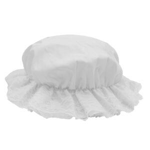 Nicky Bigs Novelties Adult White Mob Hat - Granny Bonnet Mop Hats - Colonial Pilgrim Pioneer Cap - Halloween Christmas Costume Accessory, One Size