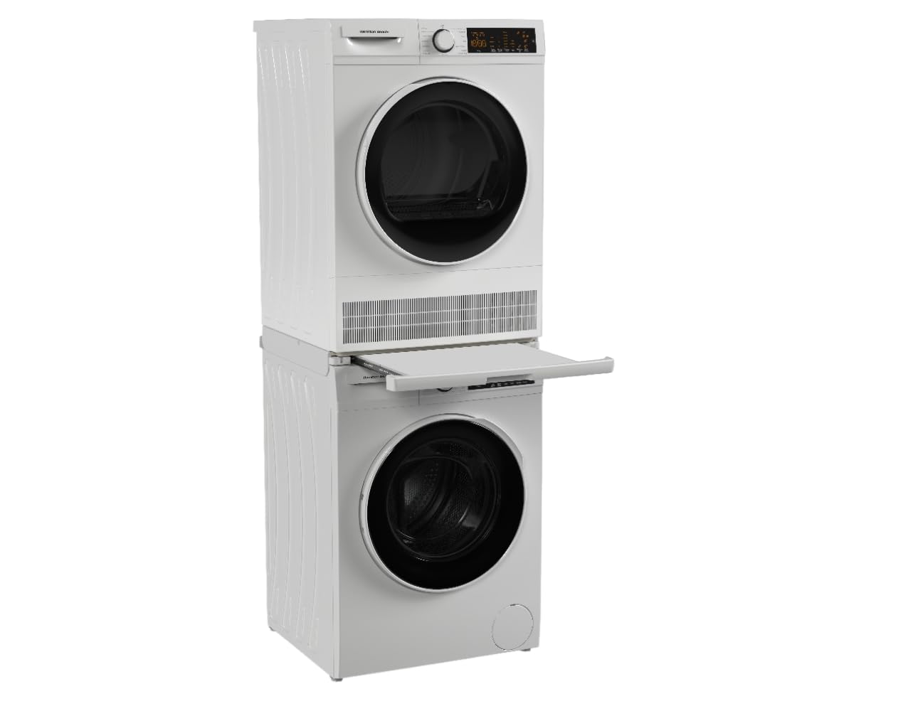 Hamilton Beach Fullsize 2.2 cu ft Front Load Washer and 4 cu ft Dryer Combo - 24” Wide - includes Stacking Kit and Drawer