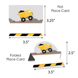 Big Dot of Happiness Dig It - Construction Party Zone - Baby Shower or Birthday Party Tent Buffet Card - Table Setting Name Place Cards - Set of 24