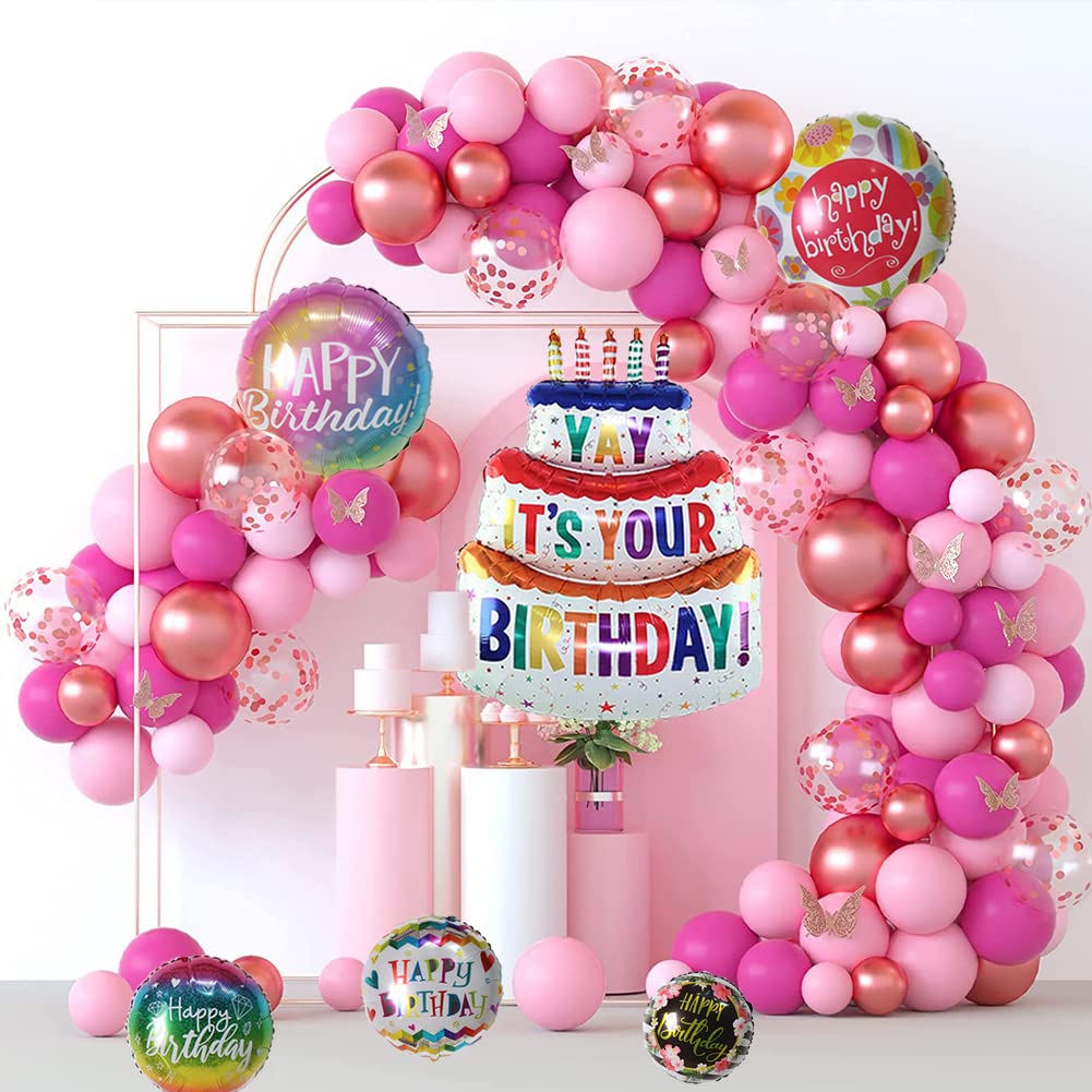 50 Pieces Happy Birthday Foil Balloons 18" Party Aluminum Foil Inflatable Balloon Round Helium Balloons for Birthday Parties Baby Shower Decorations Supplies