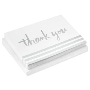 Hallmark Pack of Thank You Cards, Silver Foil (20 Thank You Notes with Envelopes)