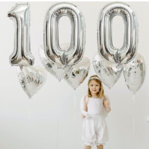 XLOOD Number 17 Balloons 32 inch Digital Balloon Alphabet 17 Birthday Balloons Digit 17 Helium Balloons Big Balloons for Birthday Party Supplies Wedding Bachelorette Bridal Shower, Silver Number 17th