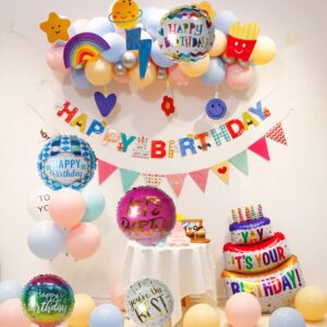 50 Pieces Happy Birthday Foil Balloons 18" Party Aluminum Foil Inflatable Balloon Round Helium Balloons for Birthday Parties Baby Shower Decorations Supplies