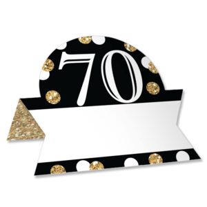 big dot of happiness adult 70th birthday - gold - birthday party tent buffet card - table setting name place cards - set of 24