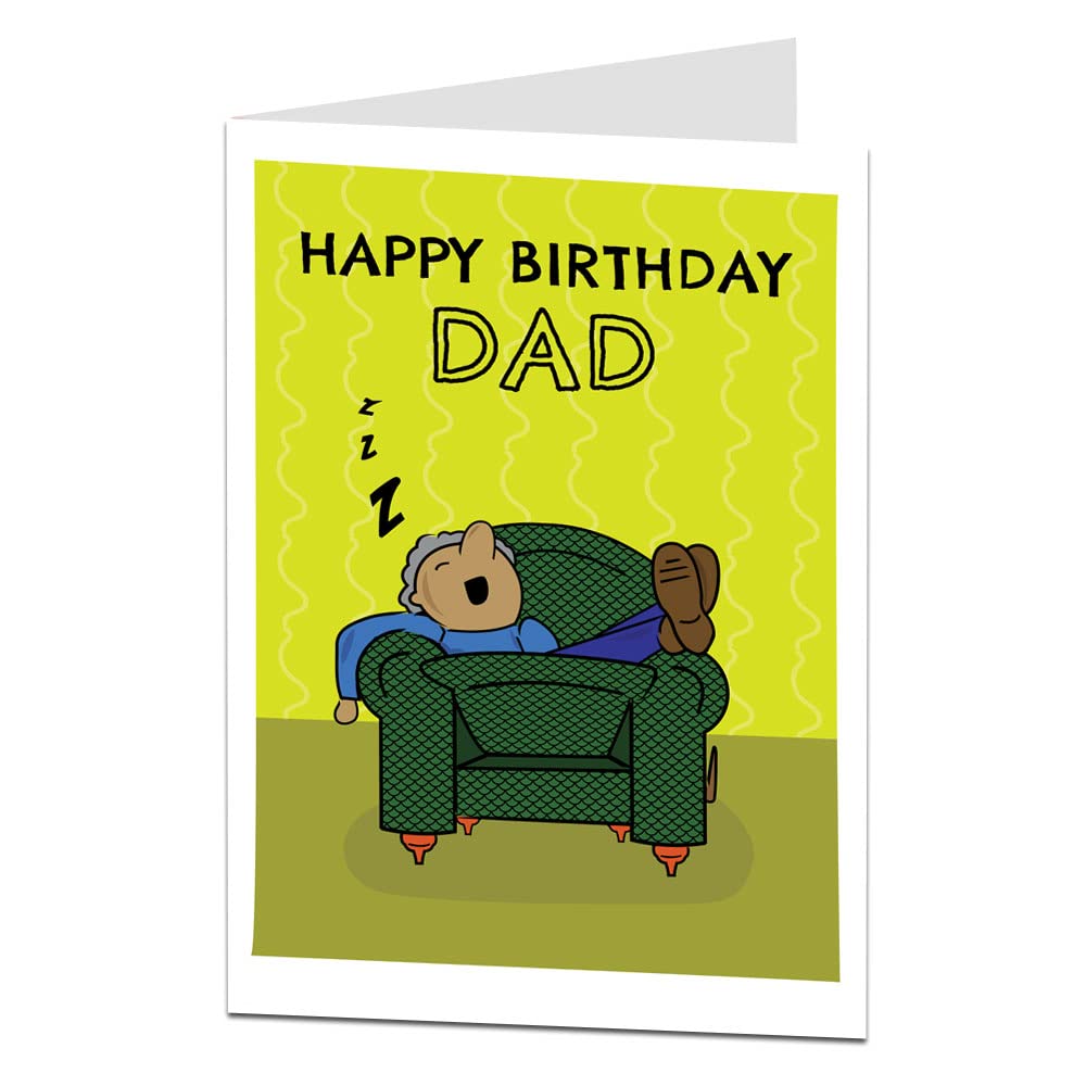 LimaLima Funny Birthday Card For Dad Or Daddy. From Son, Daughter Or Kids. Perfect For 40th 50th 60th Or 70th