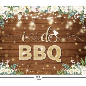 AIBIIN 7x5ft I Do BBQ Backdrop for Adults Men Women Couples Engagement Bridal Shower Boho Wedding Rustic Wooden Photography Background Baby Shower Birthday Party Decorations Banner Photo Booth Props