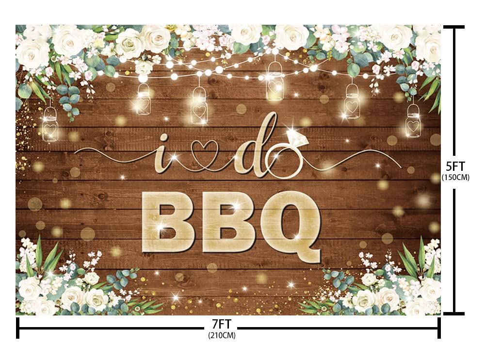 AIBIIN 7x5ft I Do BBQ Backdrop for Adults Men Women Couples Engagement Bridal Shower Boho Wedding Rustic Wooden Photography Background Baby Shower Birthday Party Decorations Banner Photo Booth Props