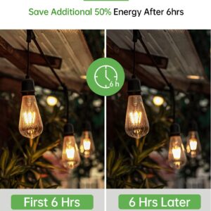 Qualilux Dusk to Dawn Edison Light Bulbs ST58(ST19), Vintage Amber Glass, Warm Light, 6.5W=60W, Non-Dimmable Auto On/Off Light Sensing LED Filament Bulb Outdoor, 700LM, E26, 2-Pack, HQ-H027