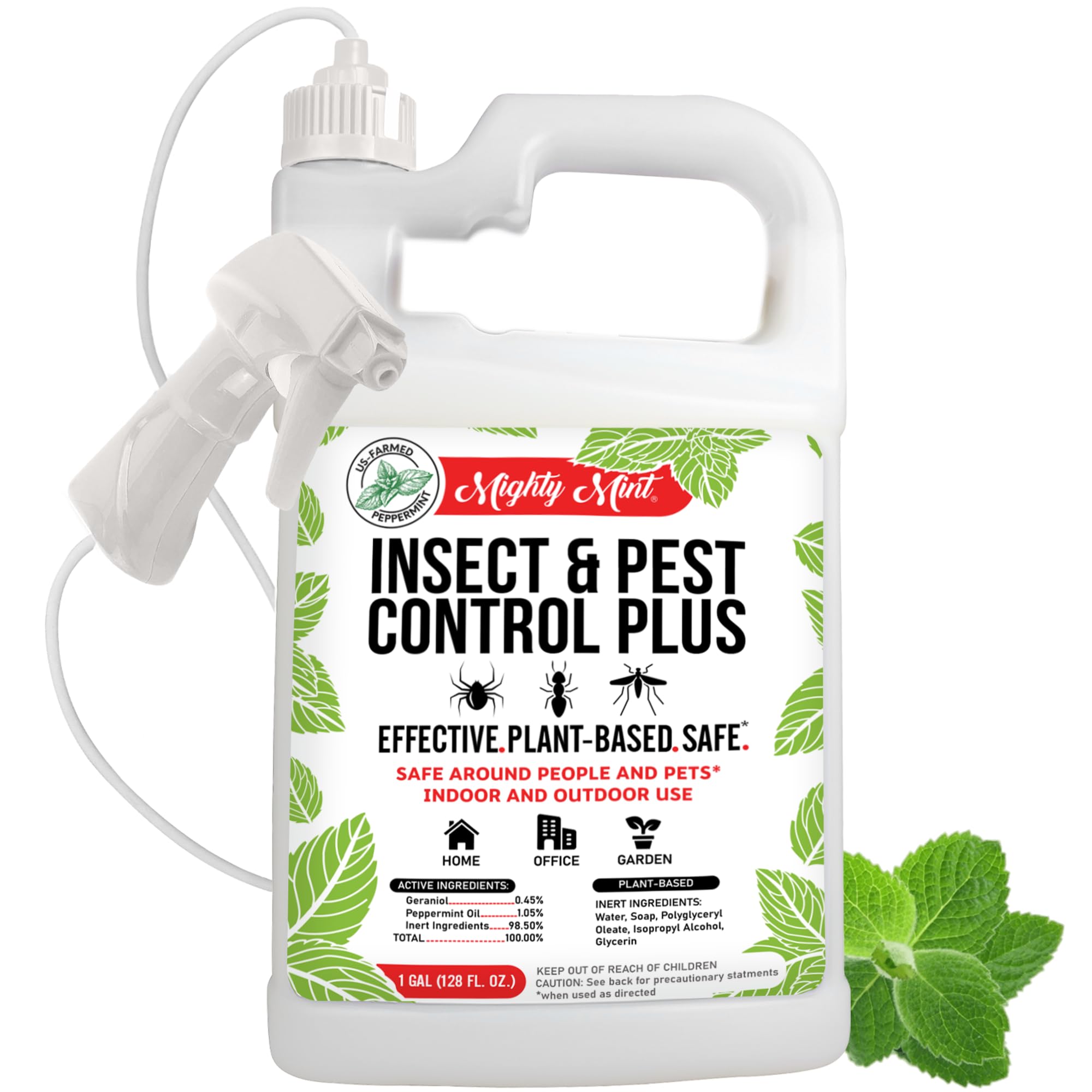 Mighty Mint Insect & Pest Control Plus – Natural Mint Oil Insect Killer Spray, 1 Gallon