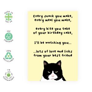 CENTRAL 23 Funny Cat Dad Card - Cute Birthday Card From Cat - Cat Birthday Card for Women Men Him Her - Vegan Ink - Comes With Stickers - Made In UK