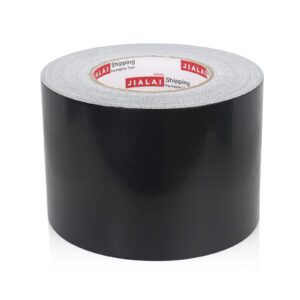 jialai home 4 inches duct tape black, industrial grade 4 inches x 55 yards (164 ft), 9 mil heavy-duty, waterproof, flexible, no residue, uv resistant for crafts & home improvement