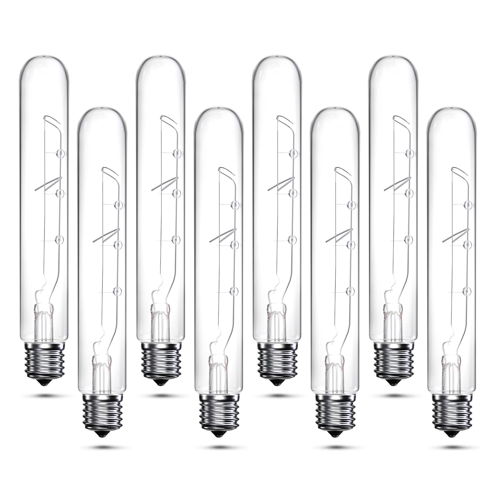 Bonlux 40 Watt T6.5 Refrigerator Light Bulb Dimmable, T6.5 Appliance Bulb Refrigerator E17 Intermediate Base T6.5 Tubular Light Bulb 5.4In T6.5 Exit Sign Light Bulbs Warm White 2700K (8-Pack)