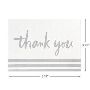 Hallmark Pack of Thank You Cards, Silver Foil (20 Thank You Notes with Envelopes)