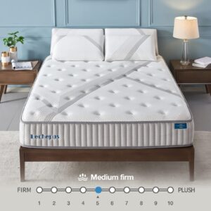 Lechepussleep Twin XL Mattress,Lechepus 10 Inch Premium Memory Foam Hybrid Mattress in Box,Pocket Springs with Memory Foam for Back Pain,Medium Firm Breathable Soft Cover Mattress 10-Years Support