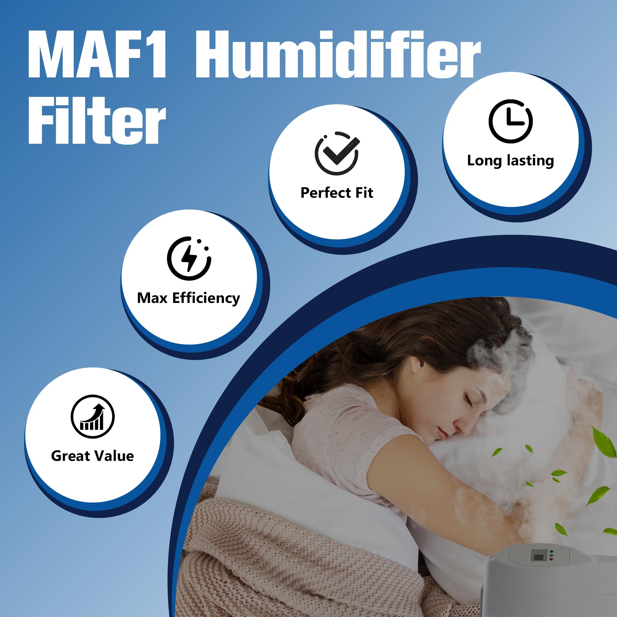 MAF1 Super Humidifier Wick Filter (2 Pack) Replacement for Air-care MA1200, MA1201, MA0950 and Kenmore 14906, 14410, 14411, 15412, 29979, 29980, 29981, 29982 Humidifiers by Funmit