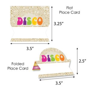 Big Dot of Happiness 70’s Disco - 1970s Disco Fever Party Tent Buffet Card - Table Setting Name Place Cards - Set of 24