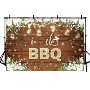 AIBIIN 7x5ft I Do BBQ Backdrop for Adults Men Women Couples Engagement Bridal Shower Boho Wedding Rustic Wooden Photography Background Baby Shower Birthday Party Decorations Banner Photo Booth Props