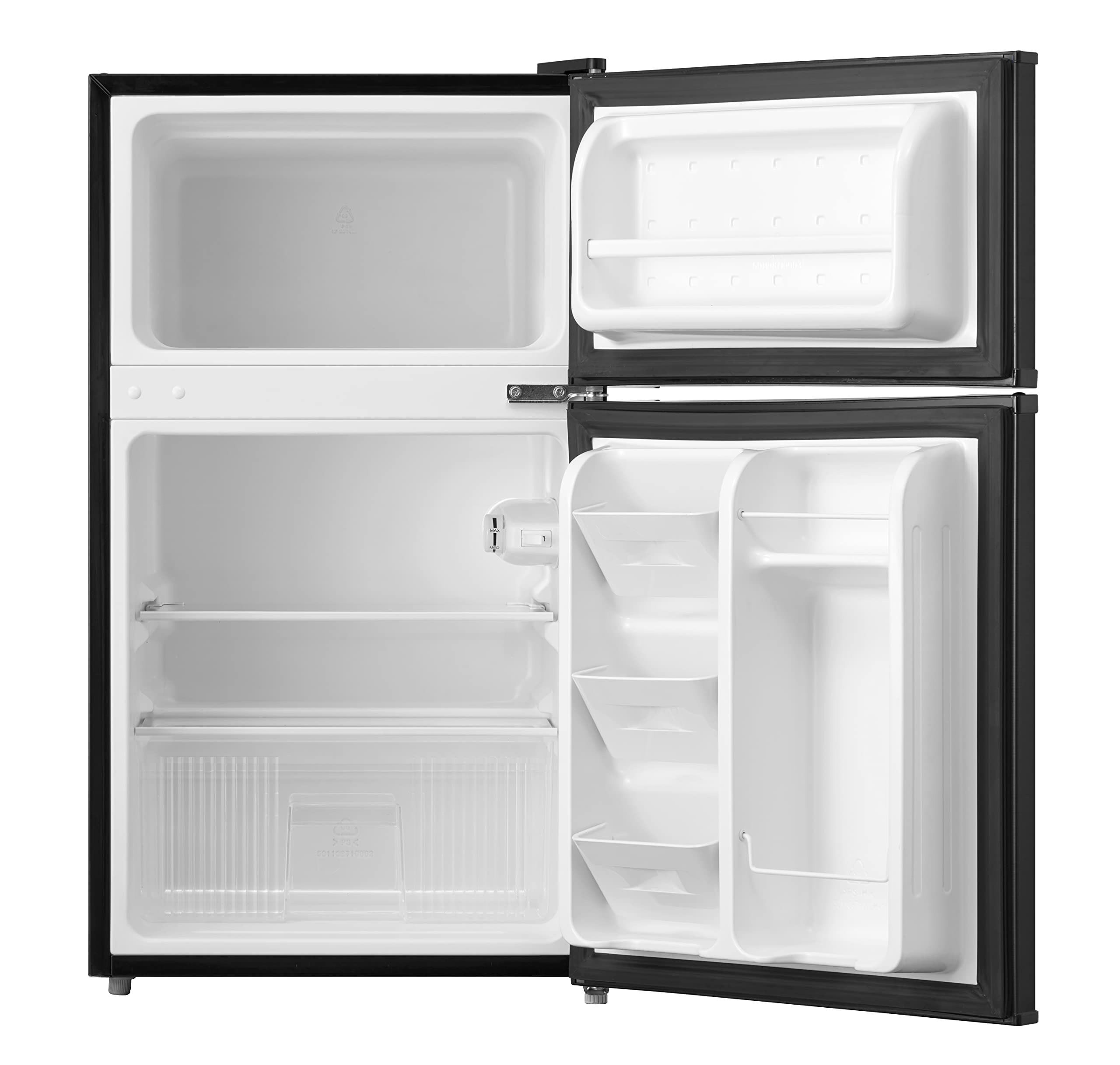 3.2 Cu Feet Two Door Compact Refrigerator with Freezer, Black