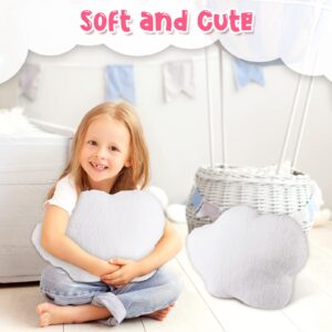 Namalu 20 Inch Cloud Shaped Stuffed Throw Pillows Lovely Pillows Cute Aesthetic Soft Waist Rest Cushion for Girls Bedroom Office Car Chair Home Decoration (White, 2 Pcs)