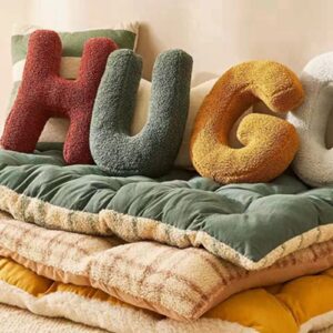 Grebest Large Plush Toy,English Letter Pillow Soft Cushion Teaching Words Game Props Children Toy Nursery Decor Stuffed Living Room Decoration for Room Decor Brown G