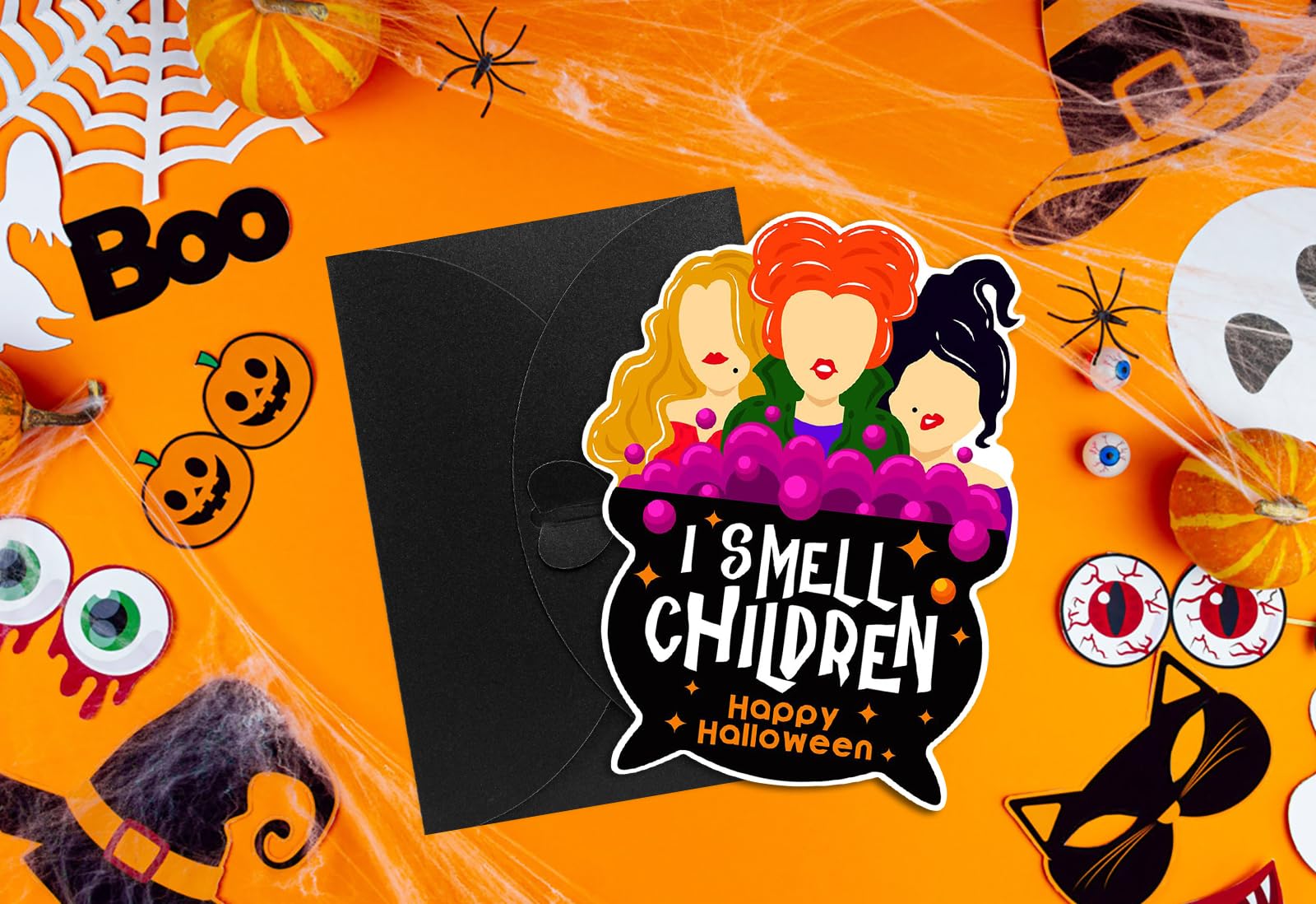 SICOHOME Halloween Party Invitations - 12pcs 5"x7" Halloween Birthday Invitations with Envelopes for Kids Adult Baby Shower Halloween Greeting Cards Hocus Pocus Invitations Party Favors Supplies