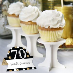 Big Dot of Happiness Adult 70th Birthday - Gold - Birthday Party Tent Buffet Card - Table Setting Name Place Cards - Set of 24