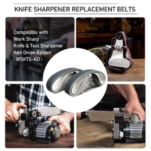 3/4 x 12 inch Knife Sharpening Belts, 24 Pack 1000 Grit Replacement Belts for Work Sharp Knife and Tool Sharpeners(Ken Onion Edition)