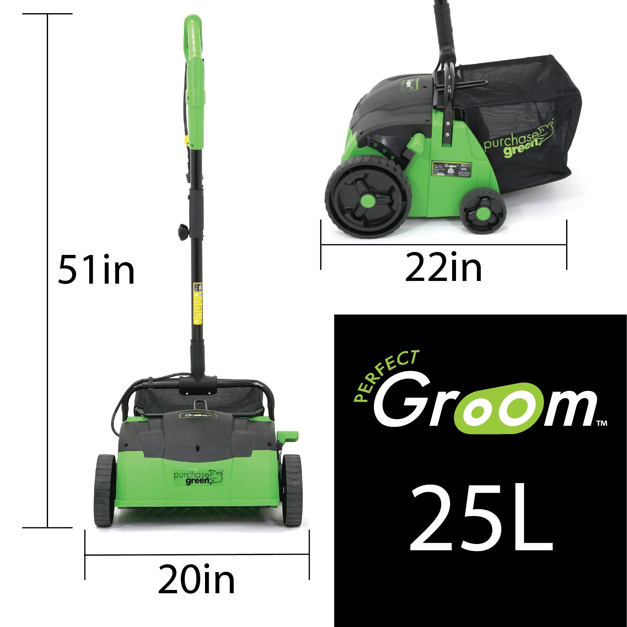 PerfectGroom 25L Walk Behind Electric Power Broom