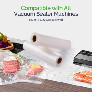 GERYON Vacuum Sealer Machine Black and 2 Pack Vacuum Sealer Bag 8x16ft Rolls