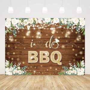 AIBIIN 7x5ft I Do BBQ Backdrop for Adults Men Women Couples Engagement Bridal Shower Boho Wedding Rustic Wooden Photography Background Baby Shower Birthday Party Decorations Banner Photo Booth Props