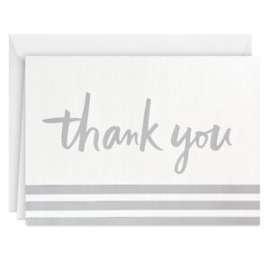 hallmark pack of thank you cards, silver foil (20 thank you notes with envelopes)