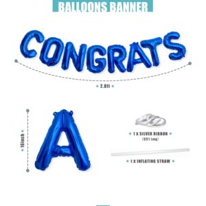 Big Congrats Balloon Gold 16 inch Letters Banner Blue Graduation Party Decorations Supplies