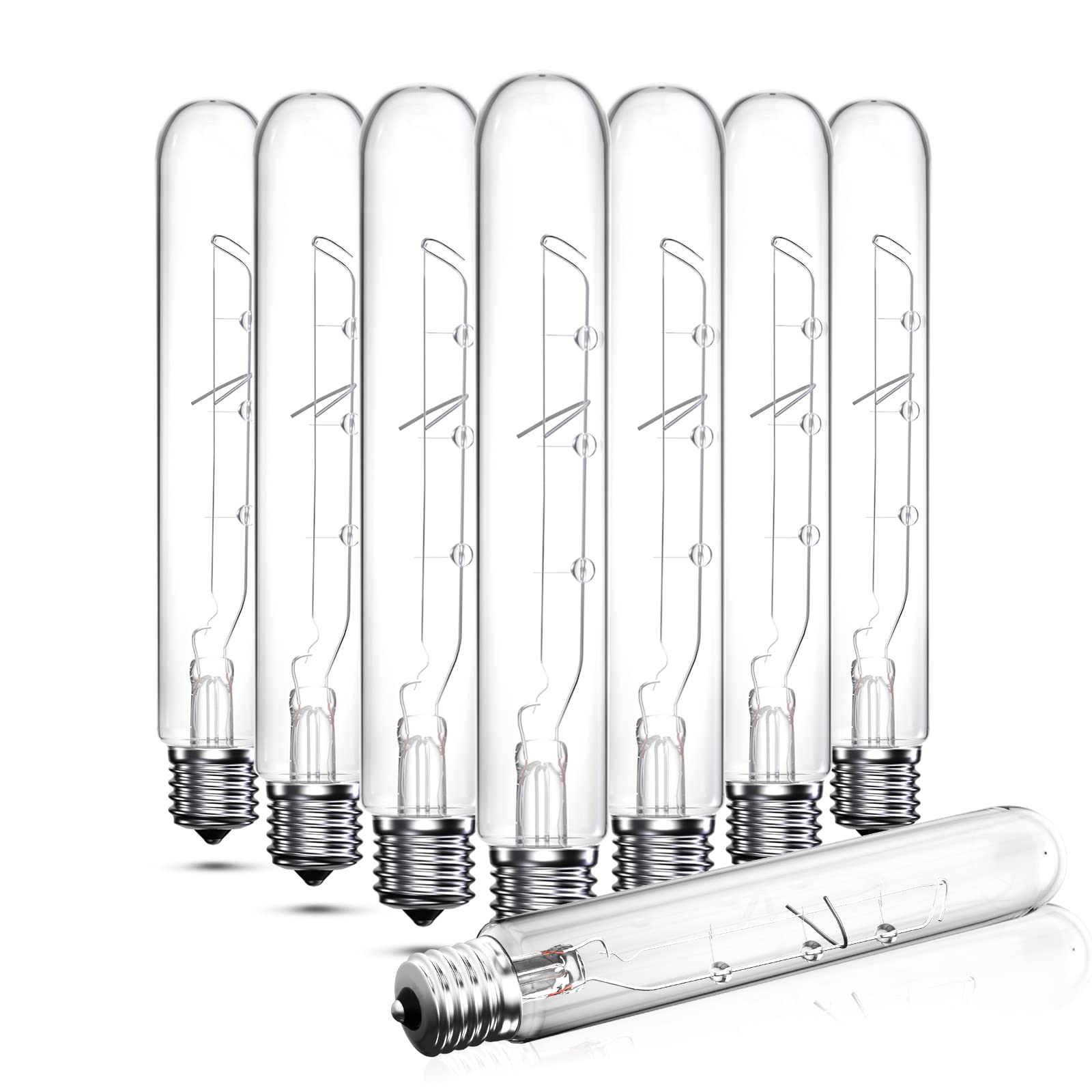 Bonlux 40 Watt T6.5 Refrigerator Light Bulb Dimmable, T6.5 Appliance Bulb Refrigerator E17 Intermediate Base T6.5 Tubular Light Bulb 5.4In T6.5 Exit Sign Light Bulbs Warm White 2700K (8-Pack)