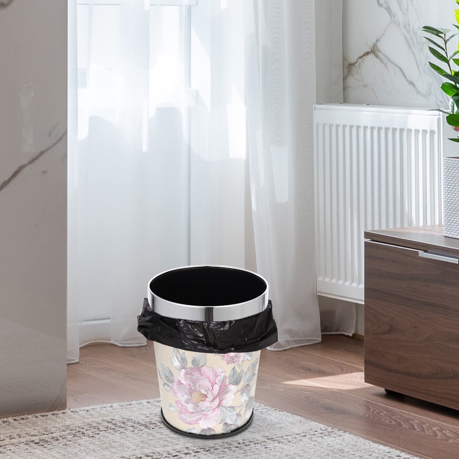 Operitacx Bathroom Trash Can Multi-Function Garbage Bucket Practical Trash Can Paper Waste Container Retro Style Trash Can Waste Paper Bucket Decorative Garbage Container Trash Container