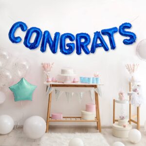 Big Congrats Balloon Gold 16 inch Letters Banner Blue Graduation Party Decorations Supplies