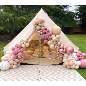 Boho Balloon Arch Kit 156pcs Dusty Rose Balloon Garland Double Stuffed Dusty Pink Nude Brown Cream Peach Chrome Rose Gold Balloon Garland Kit for Baby Shower Bridal Wedding Birthday Party Decorations