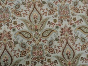 belle maison sullivan linen upholstery drapery fabric spa paisley floral nn39