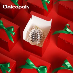 UnicoPak 4x4x4 Christmas Red Gift Boxes 50 Pcs, Holiday Gift Boxes Small Gift Boxes with Lids for Gift Ornaments, Candles, Mugs, Crafting, for Birthday, Party, Christmas Boxes for gifts