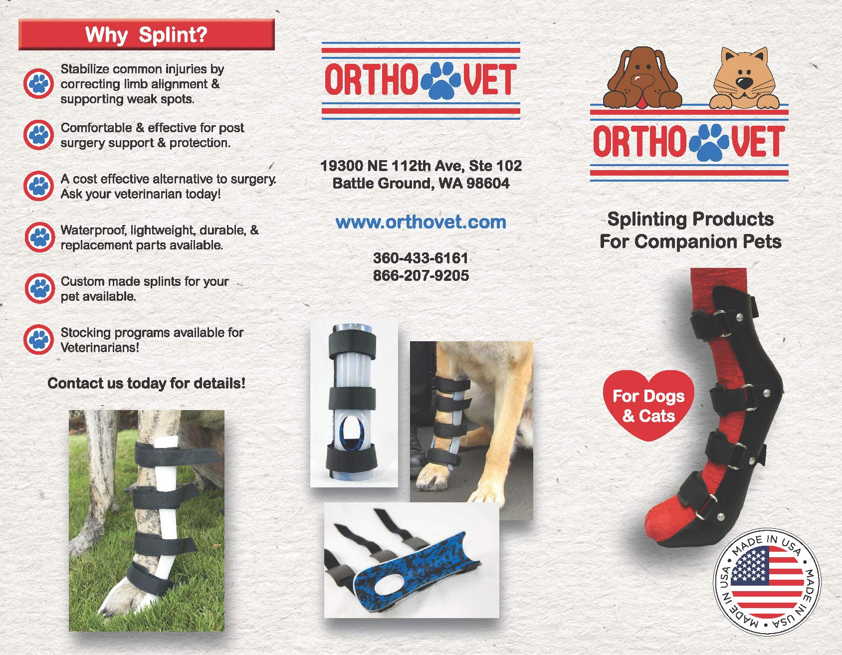 OrthoVet Standard Front Splint for Dogs and Cats with Arthritis or Injuries (XXS)