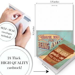 24 Welcome Cards for Employees - Employee Appreciation Cards with Envelopes - Uniquely Designed Employee Appreciations Gifts to Show Your Gratitude - You Are Awesome Cards That Make A Difference