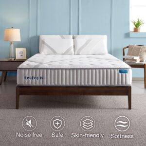 Lechepussleep Twin XL Mattress,Lechepus 10 Inch Premium Memory Foam Hybrid Mattress in Box,Pocket Springs with Memory Foam for Back Pain,Medium Firm Breathable Soft Cover Mattress 10-Years Support