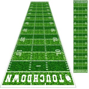 boao football party supplies 10 ft football party field aisle runners football tablecloth touchdown floor runners for game day party football field sign supplies, 24 x 120 inch (8 pieces)