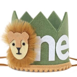 waouh wild one hat for party supplies - green (birthday crown, where the wild things are birthday, children, small, hand wash only, green)