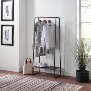 SunnyPoint Freestanding Clothes Garment Rack, Organizer Closet (BLK)