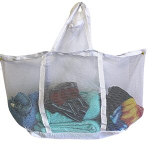 Large Soft Nylon Mesh Laundry Basket with Handles Portable and Collapsible For Dirty and Clean Laundry Home Travel College Dorm Also Ideal For Toys and Sporting Goods